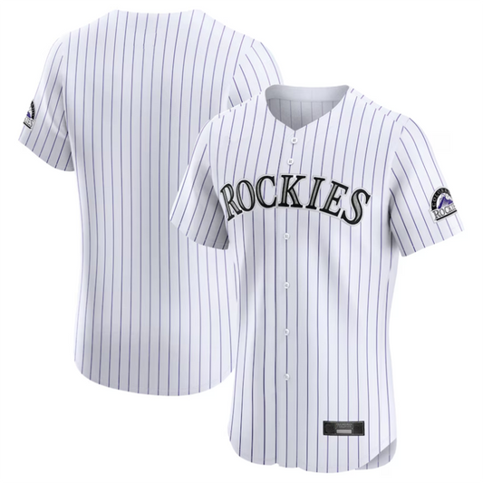 C.Rockies Blank Player White Home Elite Baseball Jerseys