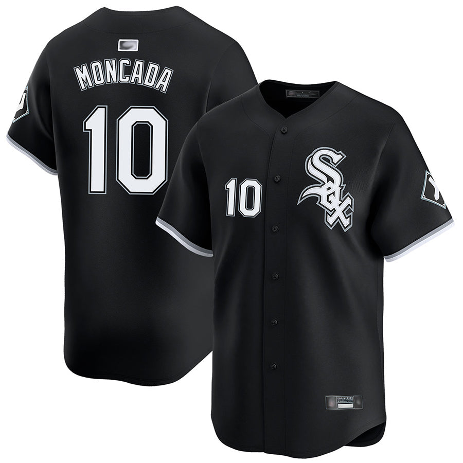 C.White Sox #10 Yoan Moncada Player Black Limited Baseball Jerseys