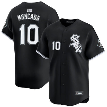 C.White Sox #10 Yoan Moncada Player Black Limited Baseball Jerseys