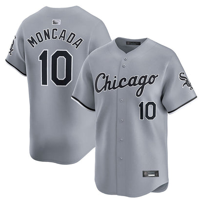 C.White Sox #10 Yoan Moncada Player Gray Road Limited Baseball Jerseys