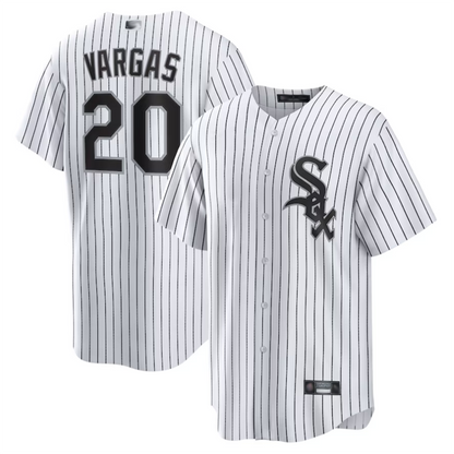 C.White Sox #20 Miguel Vargas Player White Home Replica Baseball Jerseys