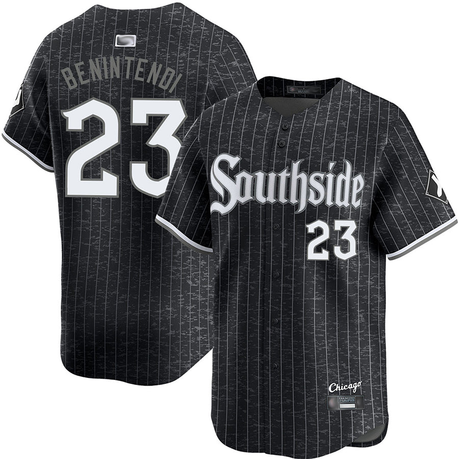 C.White Sox #23 Andrew Benintendi Player City Connect Black Replica Baseball Jerseys