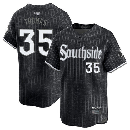 C.White Sox #35 Frank Thomas Player Black City Connect Limited Baseball Jerseys