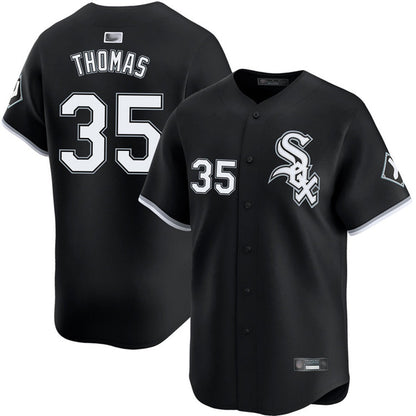 C.White Sox #35 Frank Thomas Player Black Limited Baseball Jerseys