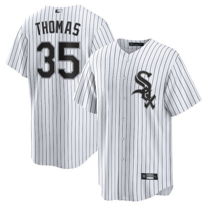 C.White Sox #35 Frank Thomas Player Cooperstown Collection White Pinstripe Baseball Jerseys