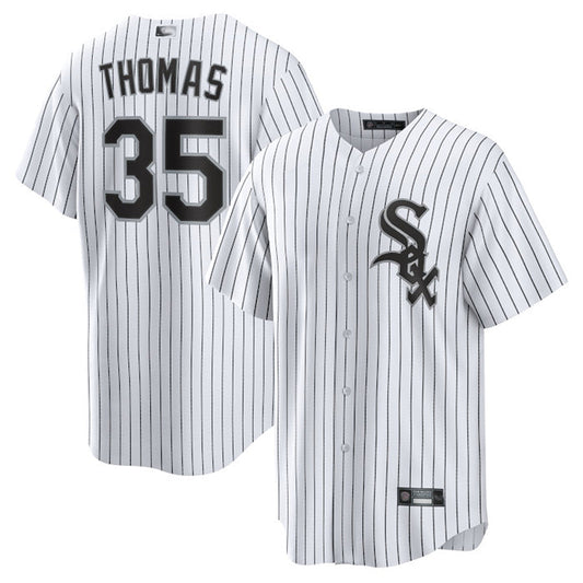 C.White Sox #35 Frank Thomas Player Cooperstown Collection White Pinstripe Baseball Jerseys