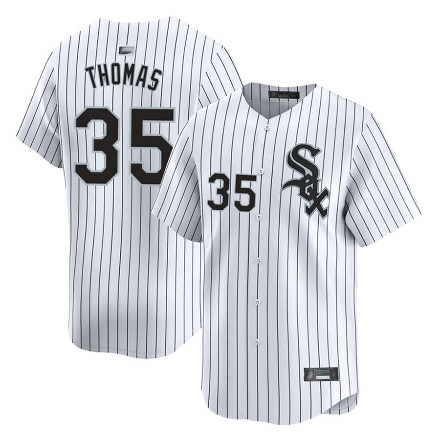 C.White Sox #35 Frank Thomas Player White Pinstripe Home Limited Baseball Jerseys