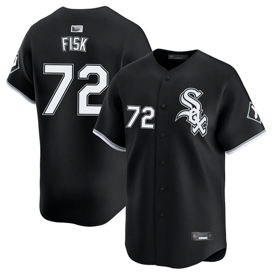 C.White Sox #72 Carlton Fisk Player Black Limited Baseball Jerseys