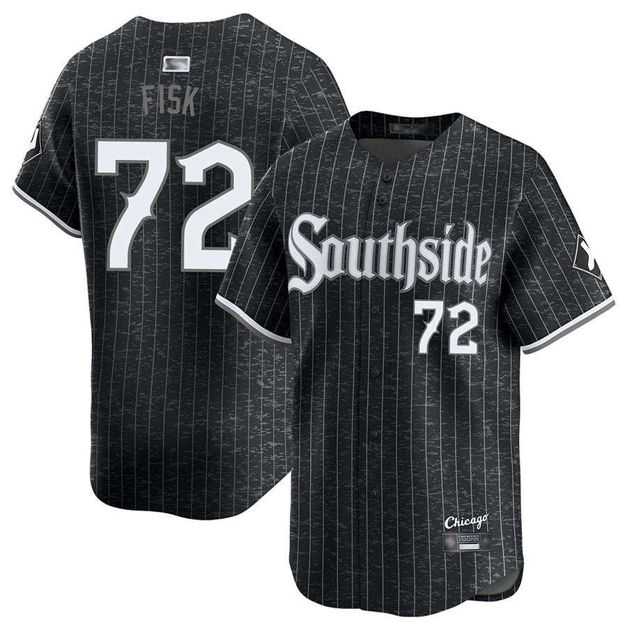 C.White Sox #72 Carlton Fisk Player City Connect Limited Black Baseball Jerseys