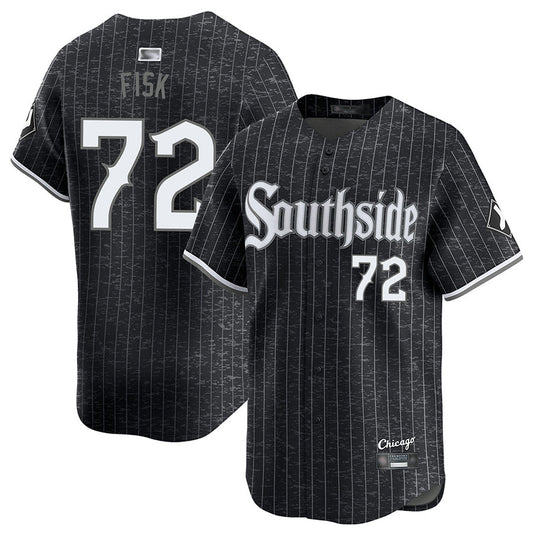 C.White Sox #72 Carlton Fisk Player City Connect Limited Black Baseball Jerseys