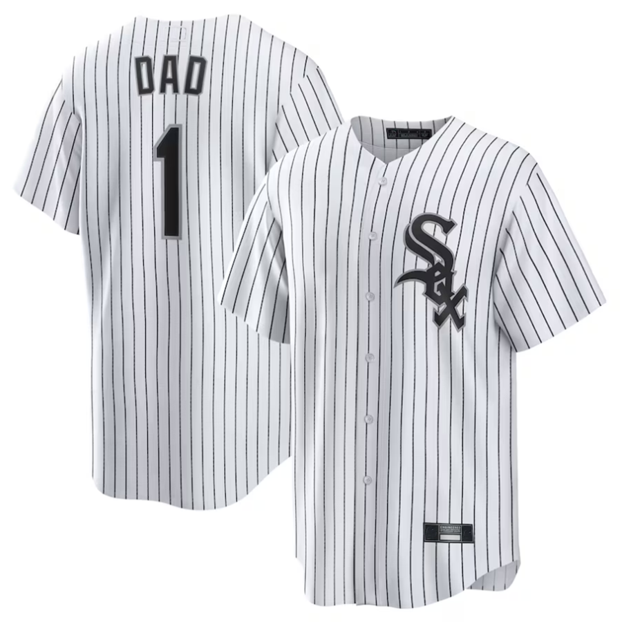 C.White Sox Player White #1 Dad Home Replica Baseball Jerseys