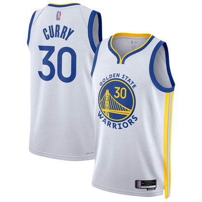 CA.Warriors #30 Stephen Curry Player White Swingman Icon Edition Basketball Jerseys