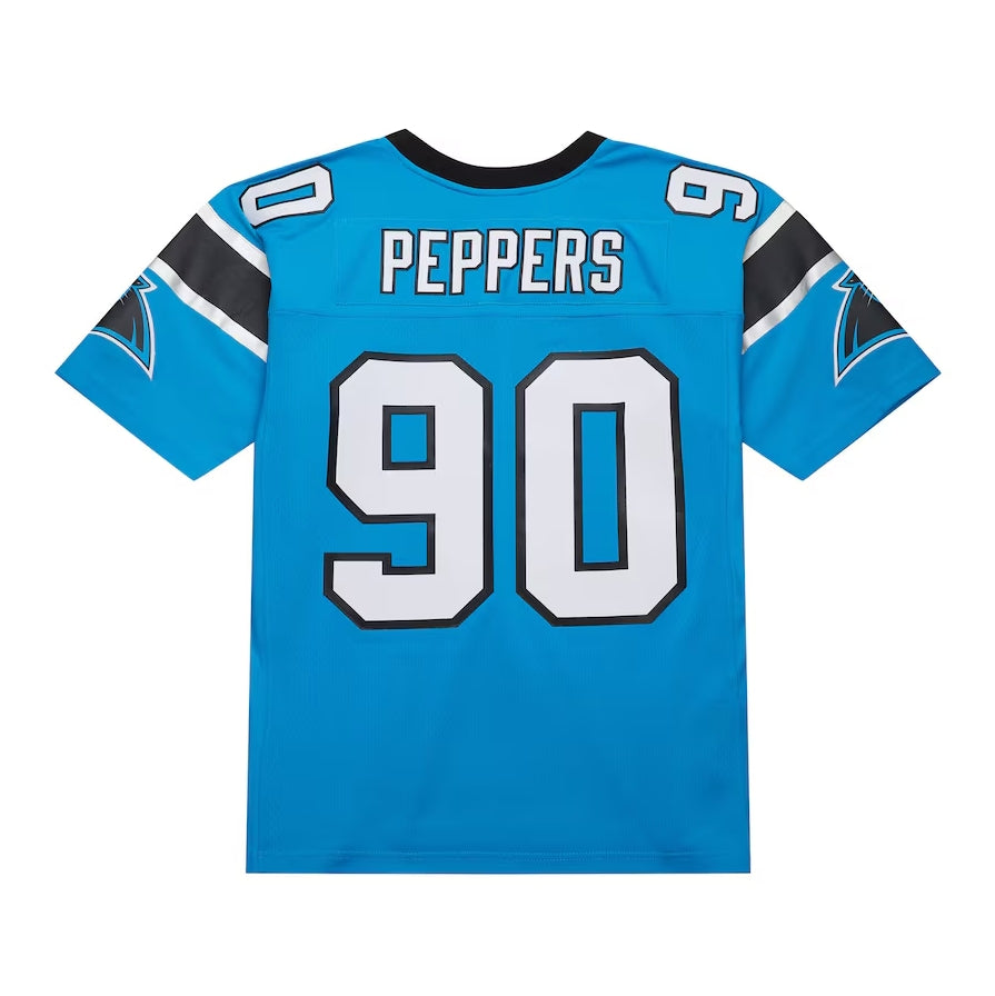 C.Panthers #90 Julius Peppers Player Mitchell & Ness Blue American Football Jerseys