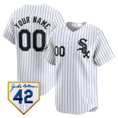 Custom C.White Sox Jackie Robinson Patch Vapor Premier Limited Stitched Baseball Jerseys