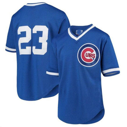 #23 Ryne Sandberg Player C.Cubs Cooperstown Collection Mesh Batting Practice Royal Baseball Jerseys