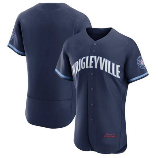 C.Cubs Blank Player City Connect Navy Elite Baseball Jerseys