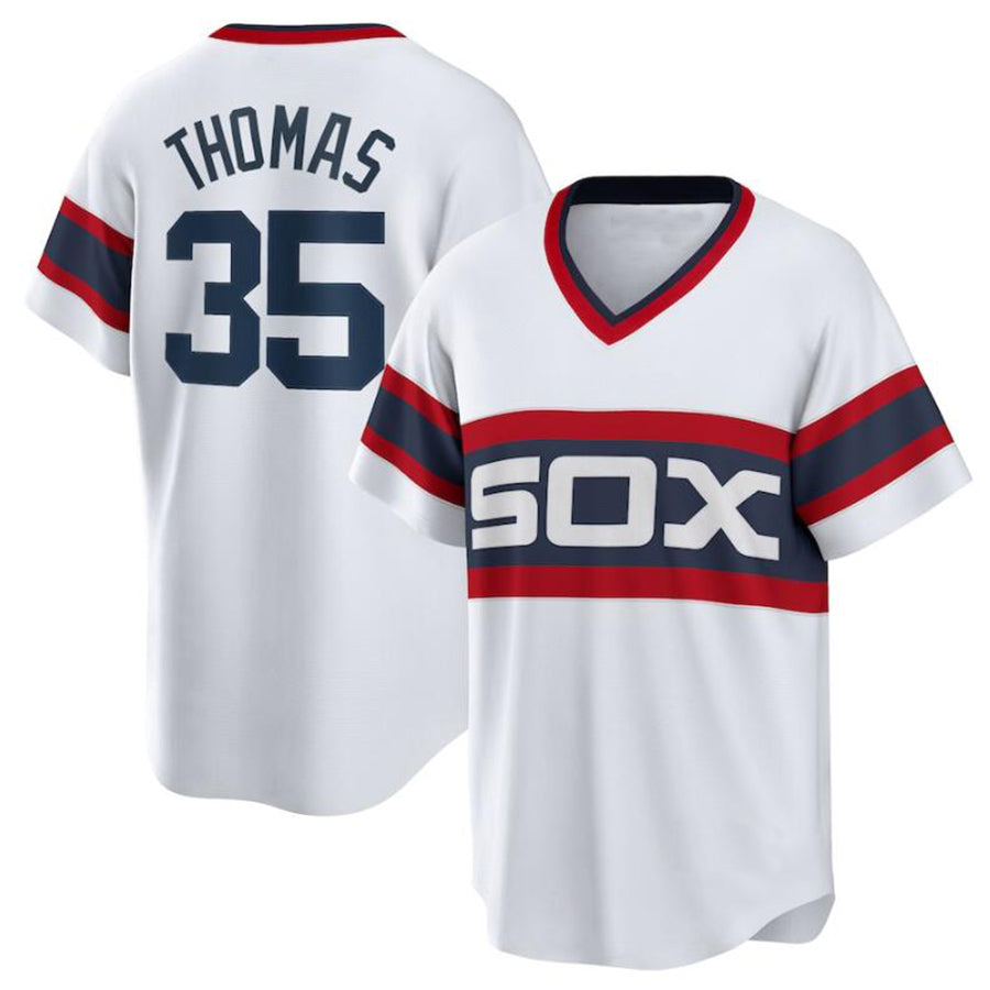 C.White Sox #35 Frank Thomas Player White Home Cooperstown Collection Baseball Jerseys