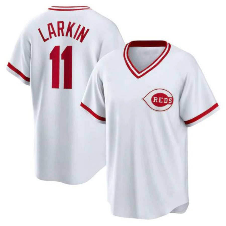 C.Reds #11 Barry Larkin Player White Home Cooperstown Collection Baseball Jerseys