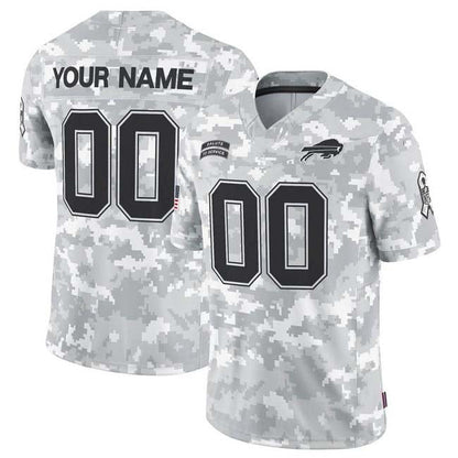 Custom B.Bills F.U.S.E Arctic Camo Salute To Service Limited Stitched Football Jersey