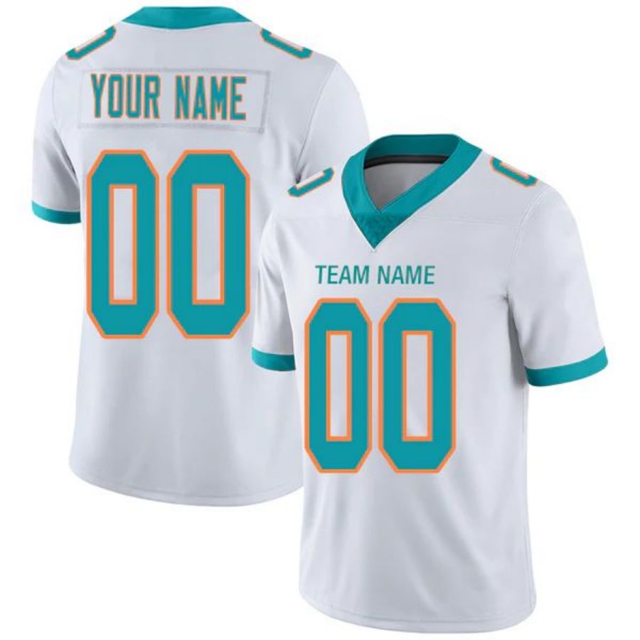 Custom M.Dolphins White Game Football Jerseys Personalize Birthday Gifts Game White Jersey