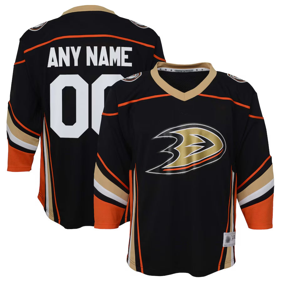 Custom A.Ducks Fanatics Home Replica Black Hockey Jerseys
