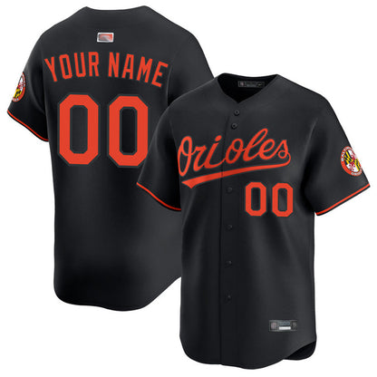 Custom B.Orioles Alternate Black Limited Baseball Jerseys