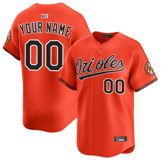Custom B.Orioles Alternate Orange Limited Game Baseball Jerseys