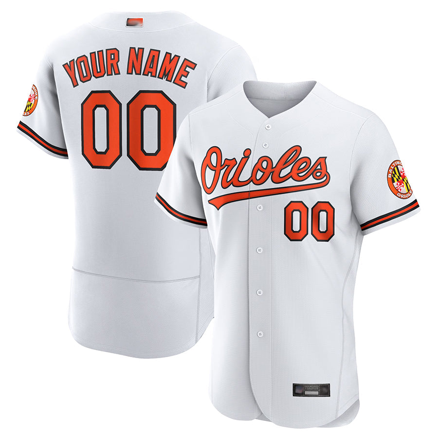Custom B.Orioles White Limited Elite Home Game Baseball Jerseys