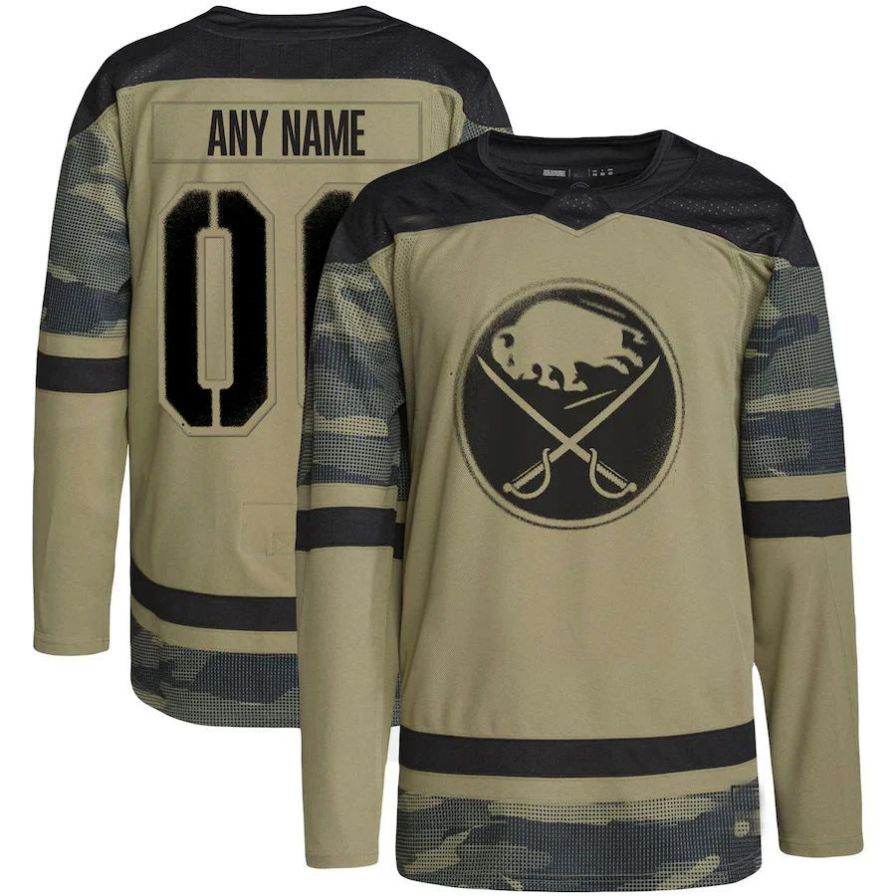 Custom B.Sabres Military Appreciation Camo Stitched Hockey Jerseys