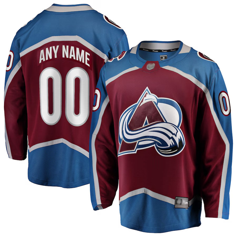 Custom C.Avalanche Fanatics Home Breakaway Maroon Hockey Jerseys
