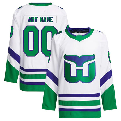 Custom C.Hurricanes Fanatics Whalers Premier Breakaway White Hockey Jerseys