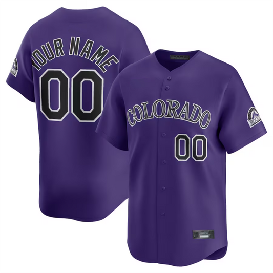 Custom C.Rockies Purple Alternate Limited Elite Baseball Jerseys