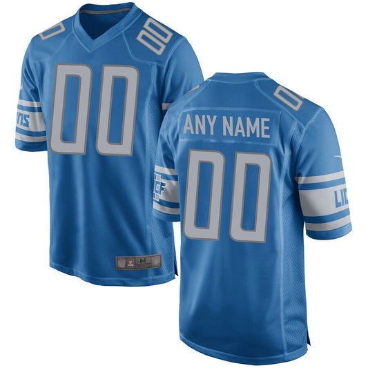 Custom D.Lions Blue Replica Game Football Jerseys