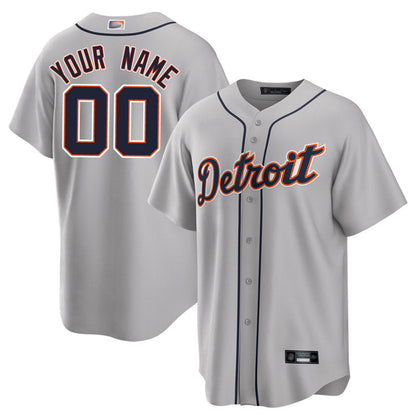 Custom D.Tigers Gray Home Game Baseball Jerseys