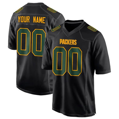 Custom GB.Packers Black Fashion Game Football Jerseys