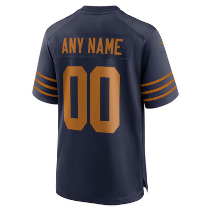 Custom GB.Packers Navy Game Alternate Football Jerseys
