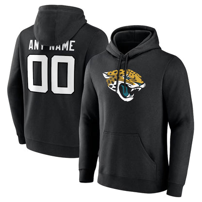 Custom J.Jaguars Black Pullover Hoodie Game Football Jerseys