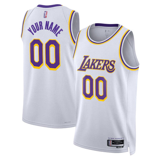 Custom LA.Lakers White Swingman Association Edition Basketball Jerseys