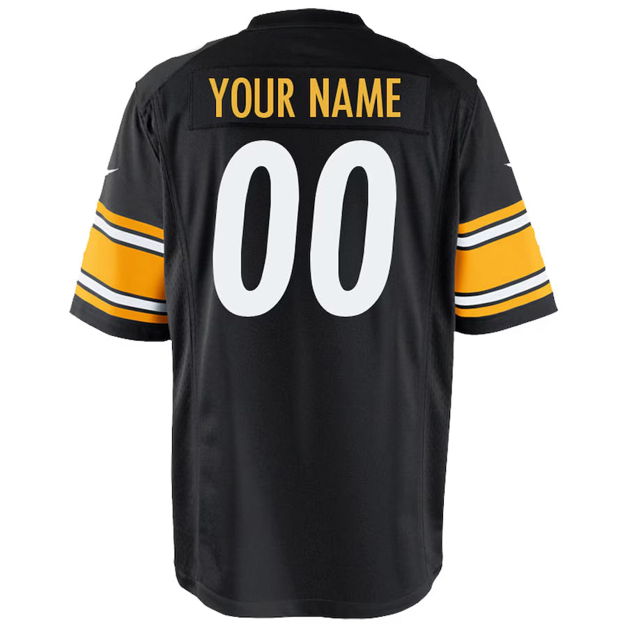 Custom P.Steelers Black Game Football Jerseys