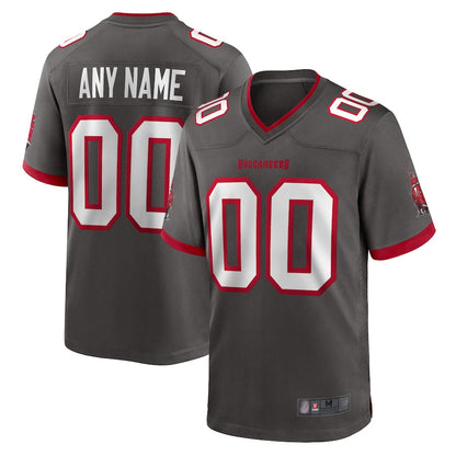 Custom TB.Buccaneers Pewter Home Game Football Jerseys