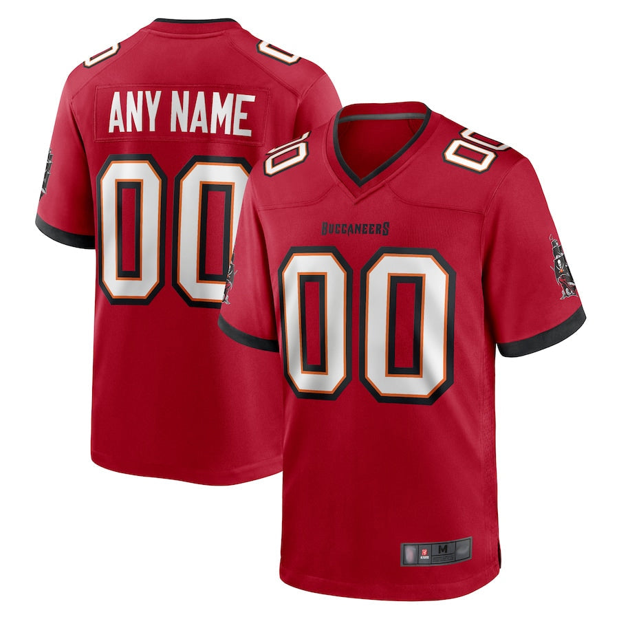 Custom TB.Buccaneers Red Replica Game Football Jerseys