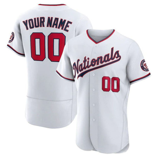 Custom W.Nationals White Home Limited Baseball Jerseys