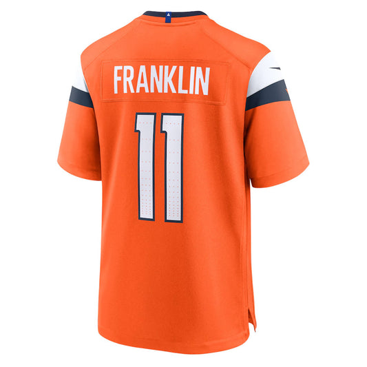 D.Broncos #11 Troy Franklin Player Orange Home Game Football Jerseys
