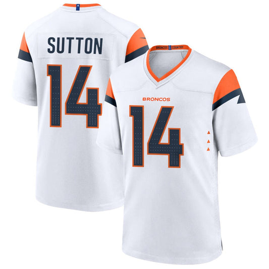 D.Broncos #14 Courtland Sutton Player White Home Game Football Jerseys