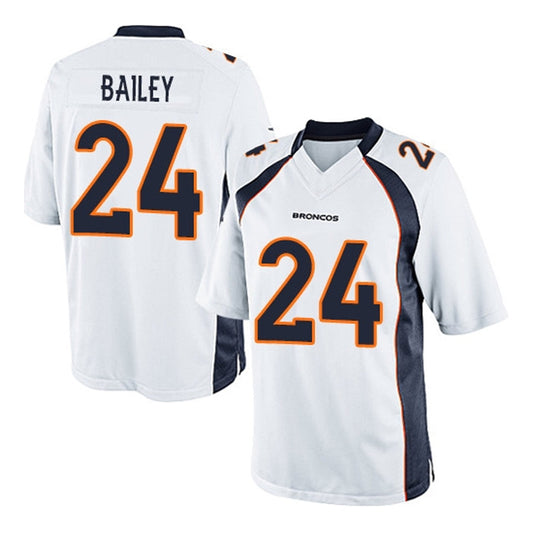 D.Broncos #24 Champ Bailey Player White Game Football Jerseys