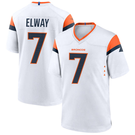 D.Broncos #7 John Elway Player White Home Game Football Jerseys