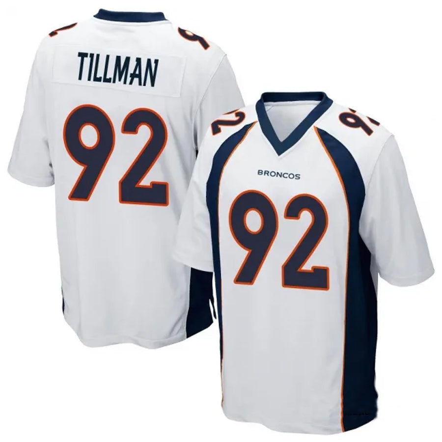 D.Broncos #92 Dondrea Tillman Player White Game Football Jerseys