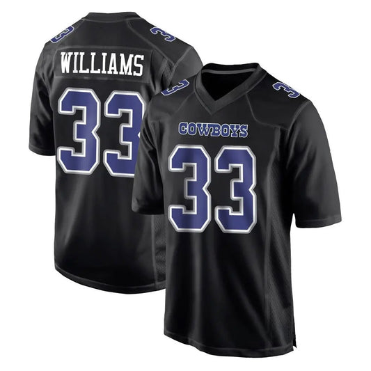 D.Cowboys #33 Javonte Williams Player Carbon Black Fashion Football Jerseys