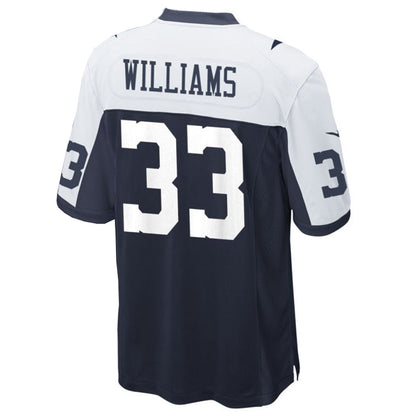 D.Cowboys #33 Javonte Williams Player Navy-White Home Game Football Jerseys