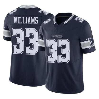 D.Cowboys #33 Javonte Williams Player Navy Vapor F.U.S.E. Limited Football Jerseys